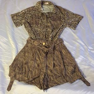 🤎LEOPARD/STRIPED KHAKI 2pc SET